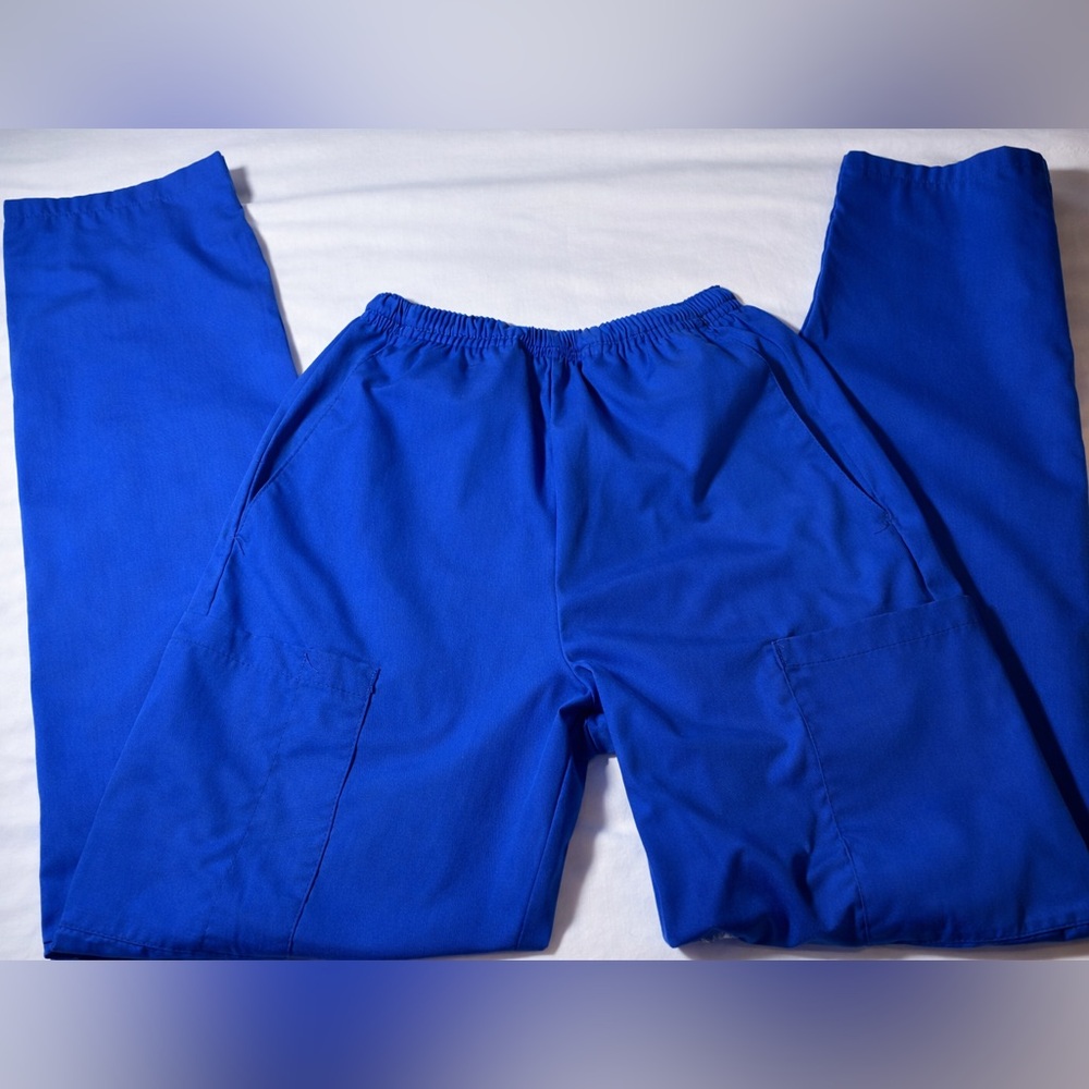 Affinity Apparel XXSR Scrub Pants Blue Elastic Waist Drawstring Petite - Picture 1 of 6